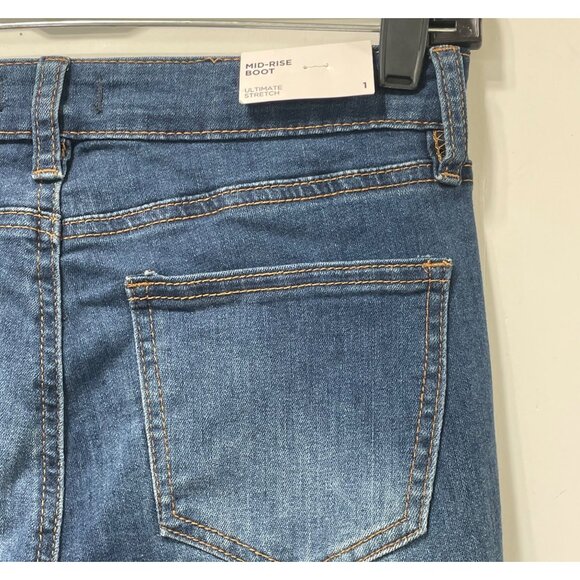 Rue 21 - Women's Ultimate Stretch Mid-Rise - Boot Jeans Distressed - Blue - 1 - Picture 11 of 15